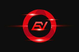 ev rosso logo design. vettore logo design per attività commerciale.