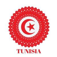 bandiera tunisia con elegante concetto di ornamento medaglia vettore