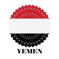 bandiera dello Yemen con un elegante concetto di ornamento della medaglia vettore