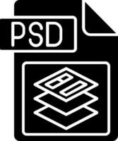 PSD file formato glifo icona vettore
