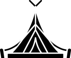 icona del glifo con tenda vettore