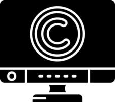 icona del glifo del copyright vettore
