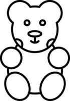 icona della linea dell'orso vettore