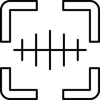 icona della linea dello scanner di codici a barre vettore