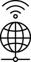 icona della linea globale vettore