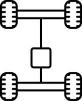 albero dell'asse linea icona vettore