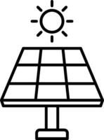 icona della linea del pannello solare vettore