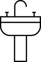 icona della linea del lavandino vettore