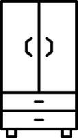 icona della linea dell'armadio vettore