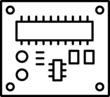 icona della linea della scheda PCB vettore