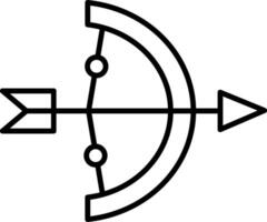 icona della linea di tiro con l'arco vettore