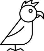 icona della linea del pappagallo vettore