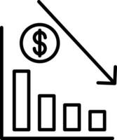 attività commerciale declino linea icona vettore