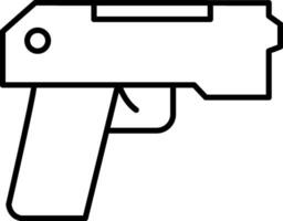 icona della linea della pistola vettore