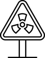 icona della linea della zona di radiazione vettore