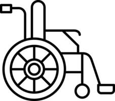 icona della linea della sedia a rotelle vettore