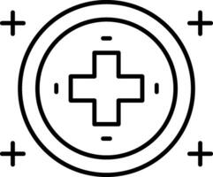 icona della linea del segno dell'ospedale vettore