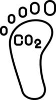 icona della linea di impronta di carbonio vettore