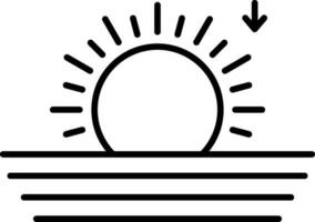 icona della linea del tramonto vettore