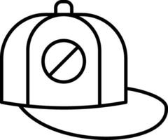 icona della linea del berretto da baseball vettore