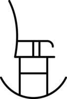 icona della linea della sedia a dondolo vettore