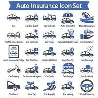 set di icone di assicurazione auto vettore