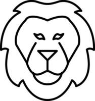 icona della linea del leone vettore