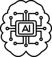 artificiale intelligenza linea icona vettore