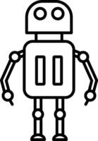 icona della linea del robot vettore