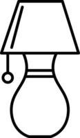 icona della linea della lampada da tavolo vettore