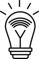 icona della linea della lampadina intelligente vettore