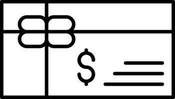 icona della linea della carta regalo vettore