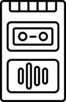 icona della linea del registratore vettore