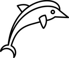 icona della linea del delfino vettore