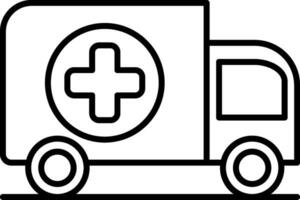 icona della linea dell'ambulanza vettore