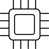 icona della linea cpu vettore