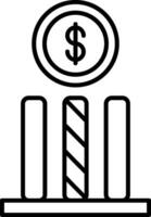 icona della linea del dollaro vettore