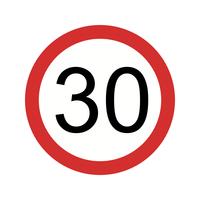Icona di limite di velocità 30 di vettore