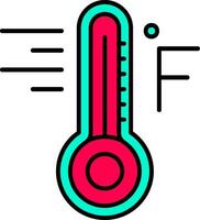 fahrenheit linea pieno icona vettore