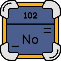 nobelium linea pieno icona vettore