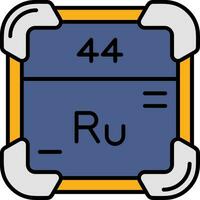 rutenio linea pieno icona vettore