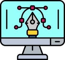 grafico editore linea pieno icona vettore