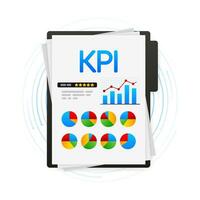piatto icona con kpi per marketing design. finanziario investimento. attività commerciale dati analisi vettore