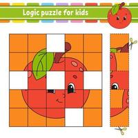 puzzle di logica per bambini. foglio di lavoro per lo sviluppo dell'istruzione. gioco di apprendimento per i bambini. pagina delle attività. per bambino. indovinello per la scuola materna. semplice illustrazione vettoriale piatto isolato in stile cartone animato carino.