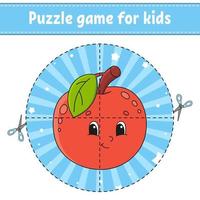 gioco di puzzle per bambini. foglio di lavoro per lo sviluppo dell'istruzione. gioco di apprendimento per i bambini. pagina delle attività. per bambino. indovinello per la scuola materna. semplice illustrazione vettoriale piatto isolato in stile cartone animato carino.