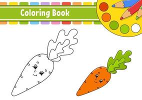 libro da colorare per bambini. carattere allegro. illustrazione vettoriale. stile cartone animato carino. disegnato a mano. pagina di fantasia per bambini. isolato su sfondo bianco. vettore