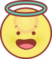 emoji face circle angel vettore