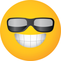 occhiali da sole emoji viso giallo vettore