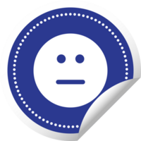 Adesivo emoticon emoji neutro vettore