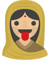 emoji indiano donna lingua vettore